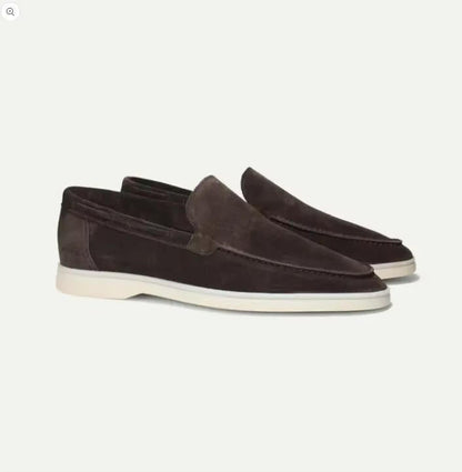 Classic slip-on suede yacht loafers for men | Alden -9