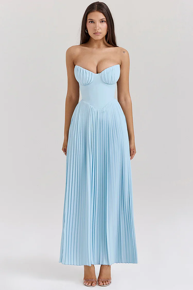Strapless pleated dress for women | Giselle -1