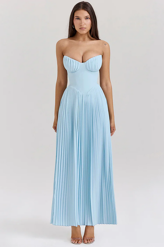 Strapless pleated dress for women | Giselle -1