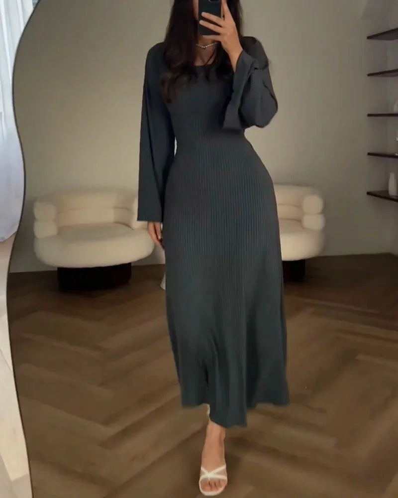 Elegant long-sleeve dress for women | Allyson -5