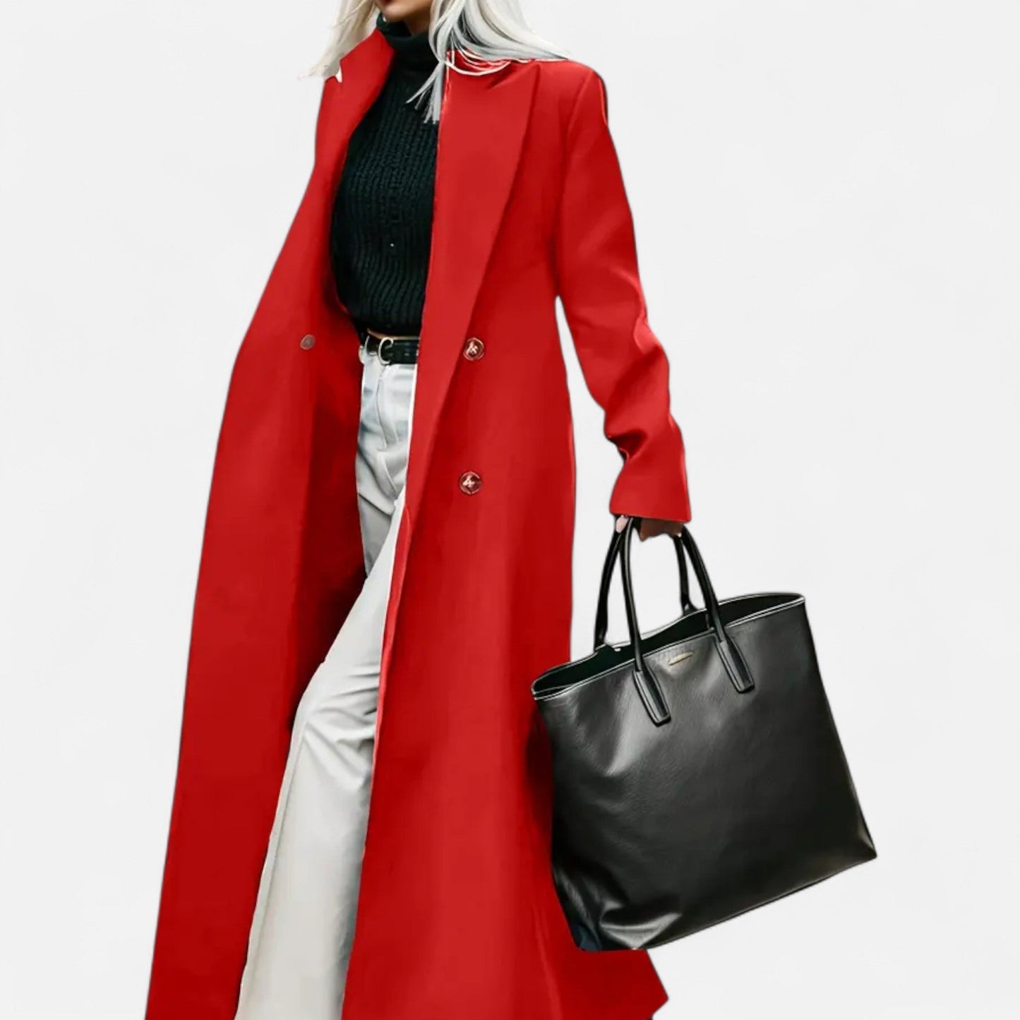 Classic structured formal winter coat for women -2