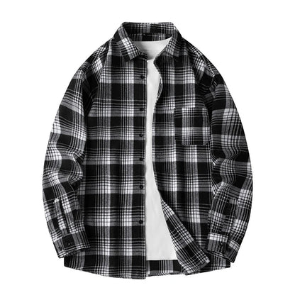 Classic plaid button-front flannel shirt for men | Thatcher -9