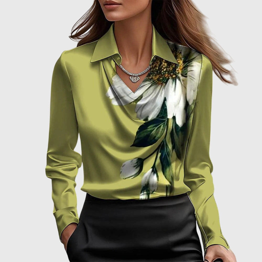 Chemisier draped piece for women | Elara -6