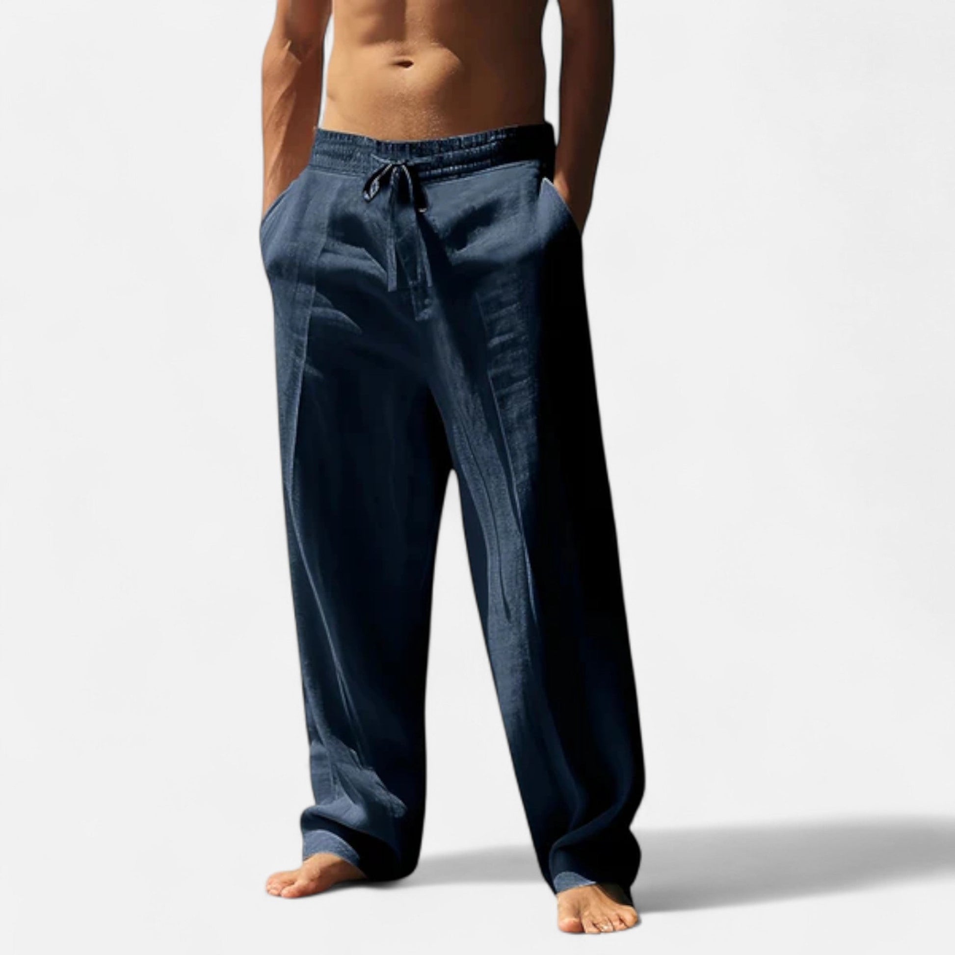 Classic relaxed linen everyday trousers for men -6