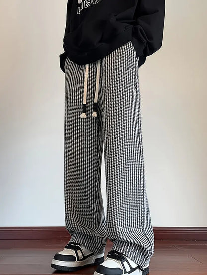 Baggy ribbed drawstring sweatpants piece for men | Calder -9