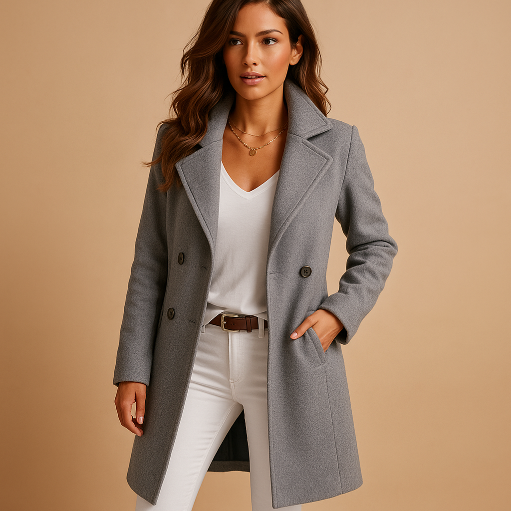 Classic wool everyday winter coat for women | Mary -2