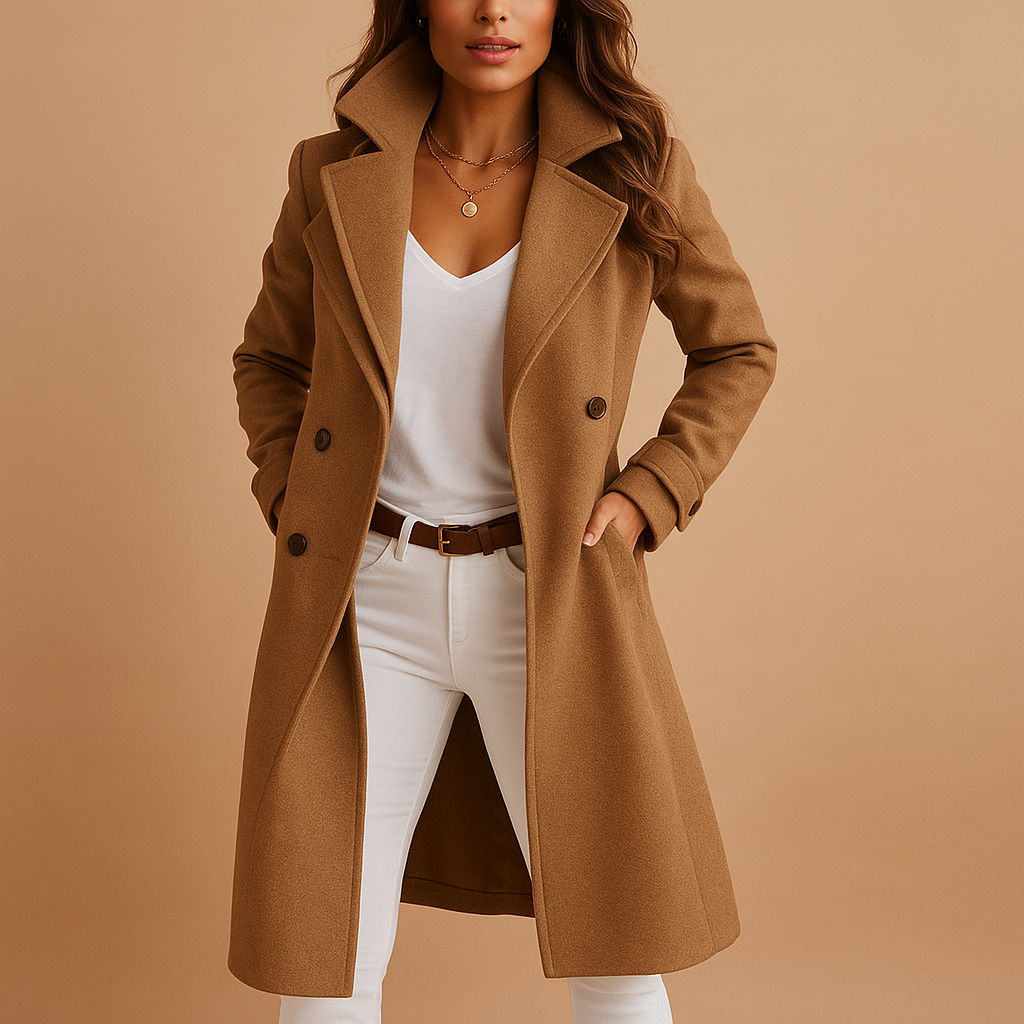 Classic wool everyday winter coat for women | Mary -3