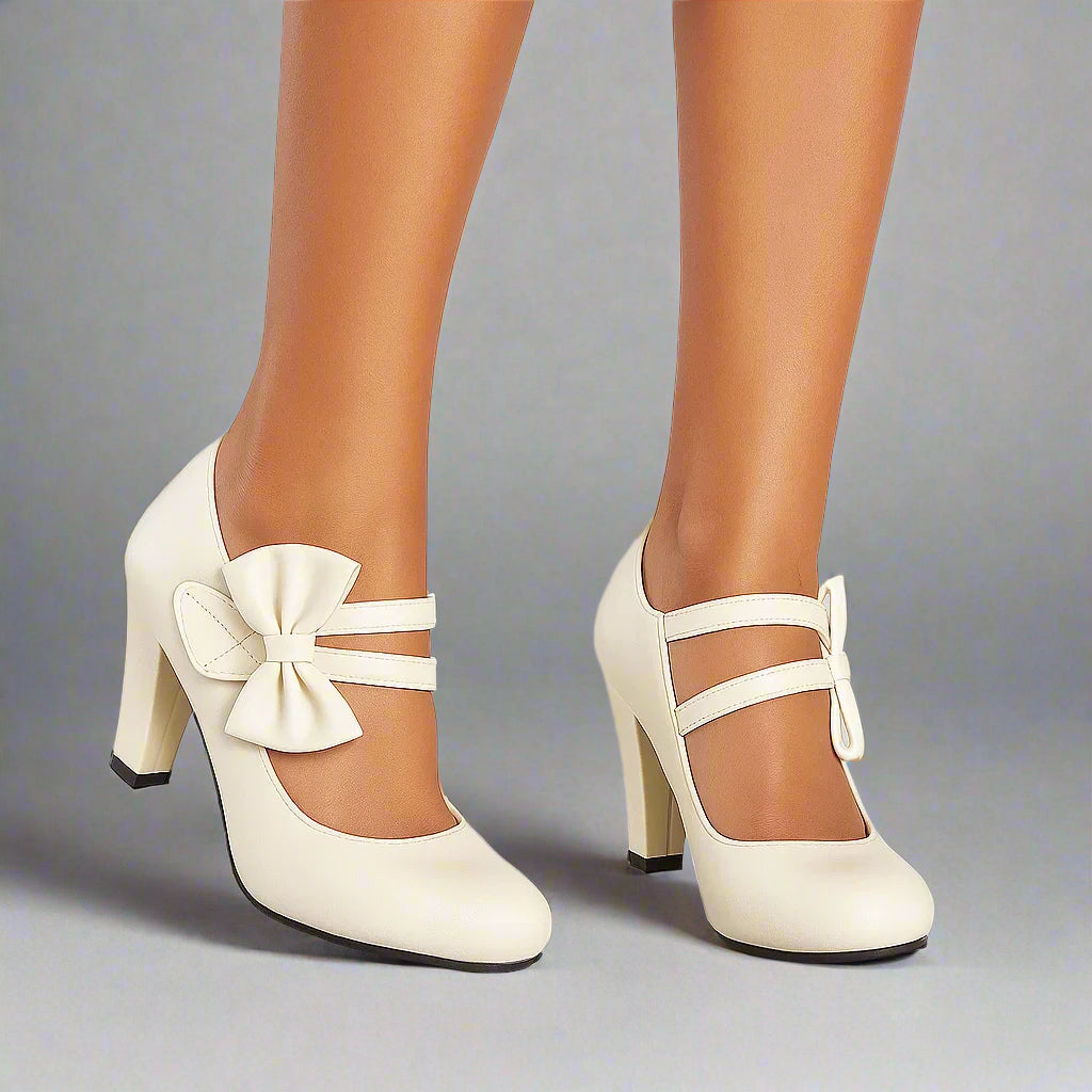 Classic bow-detail elegant heels for women | Bella -8