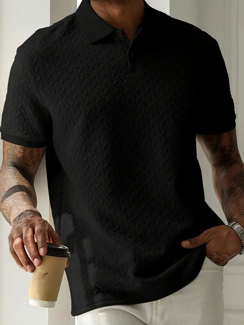 Classic textured everyday polo shirt for men | Ellison -8