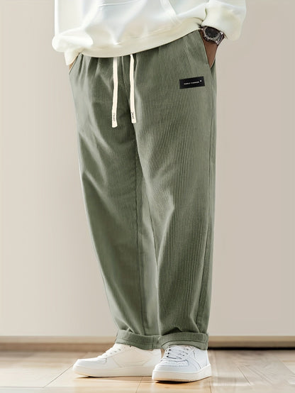 Relaxed drawstring corduroy everyday trousers for men | Ellison -4