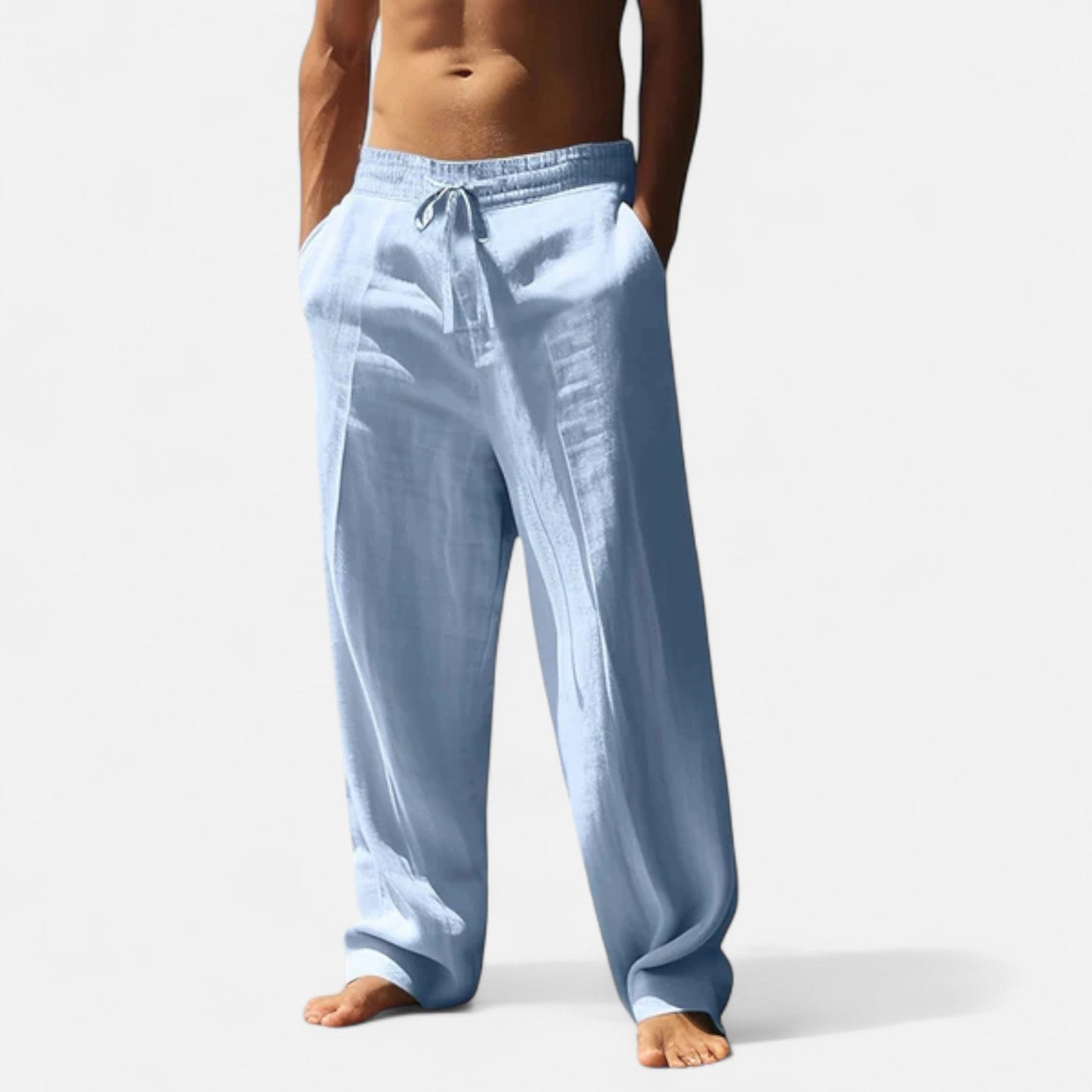 Classic relaxed linen everyday trousers for men -5