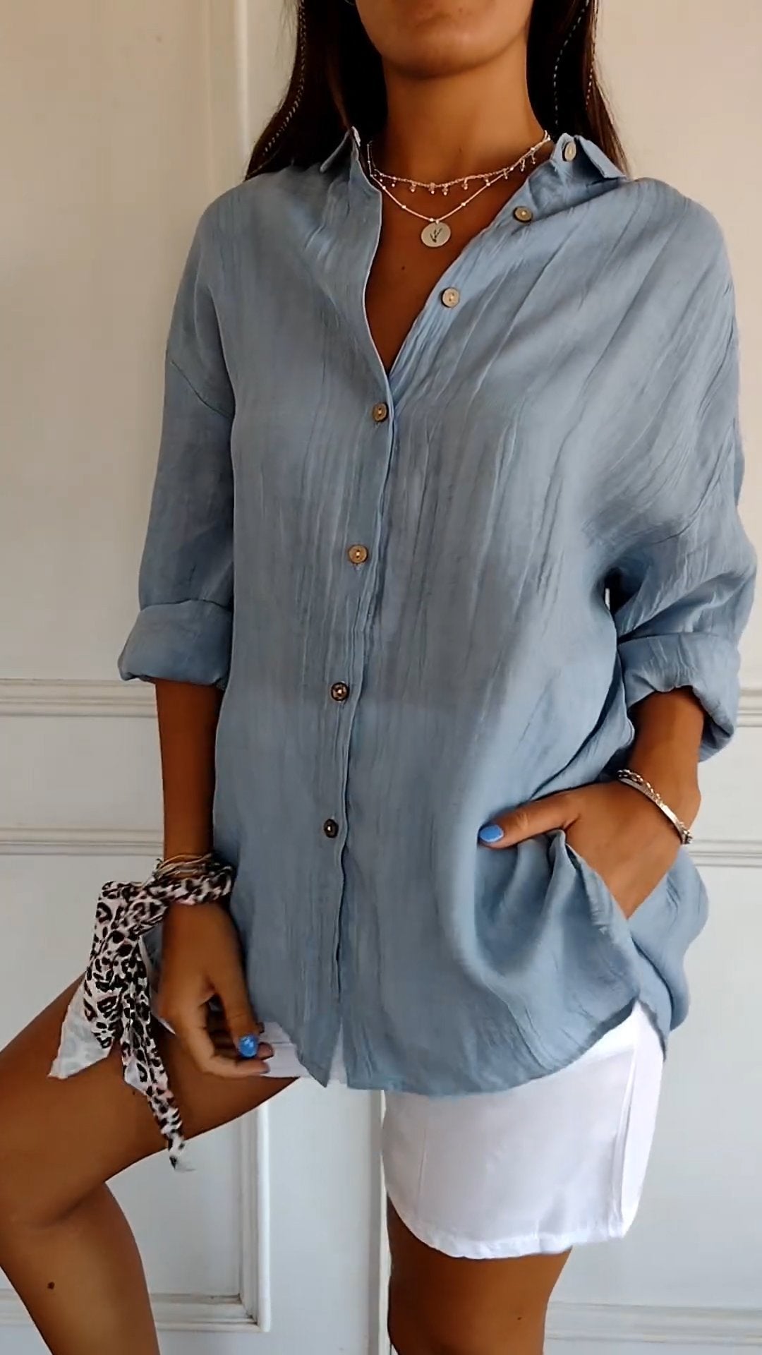 Elegant oversized everyday blouse for women | Emily -2