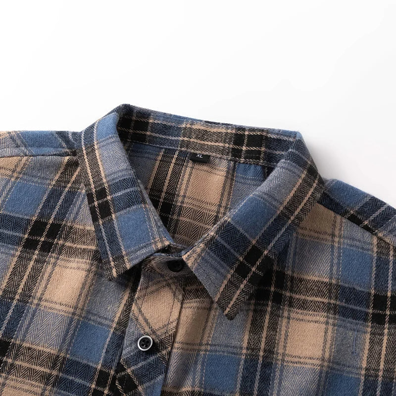Classic plaid button-front flannel shirt for men | Thatcher -2