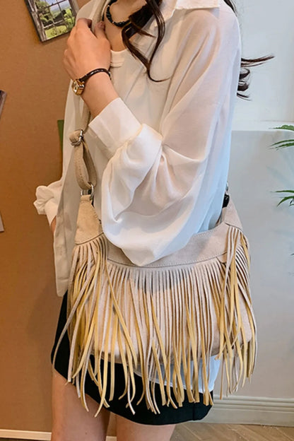 Fringe shoulder bag for women -10