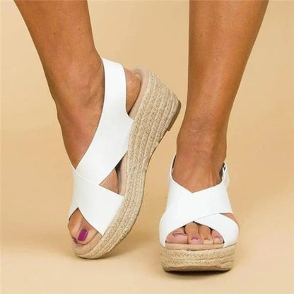 Comfort wedge espadrille sandals for women | Elara -2