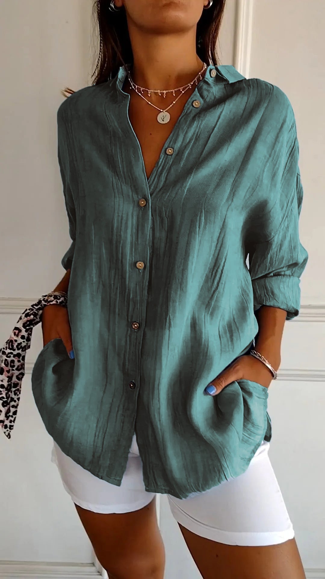 Elegant oversized everyday blouse for women | Emily -7