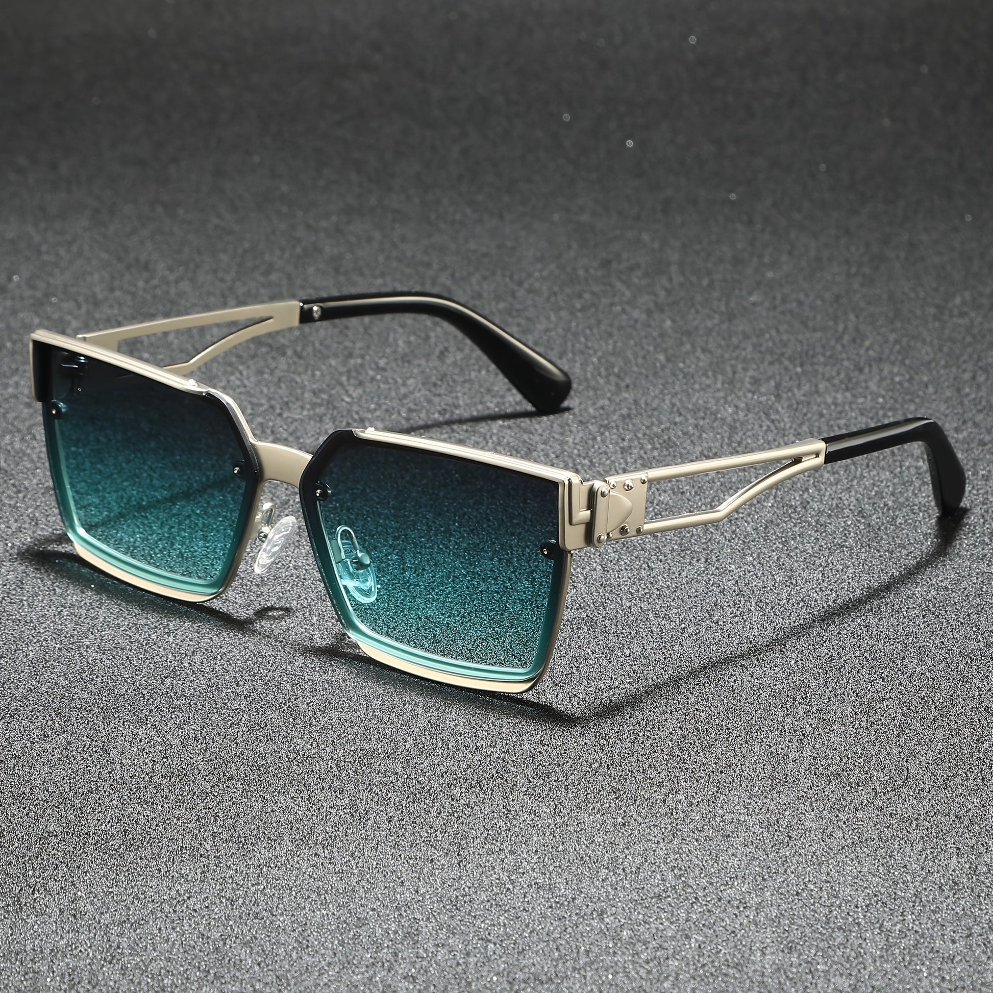 Classic retro half-frame everyday shades for men | Viridian -1
