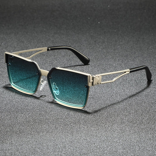 Classic retro half-frame everyday shades for men | Viridian -1