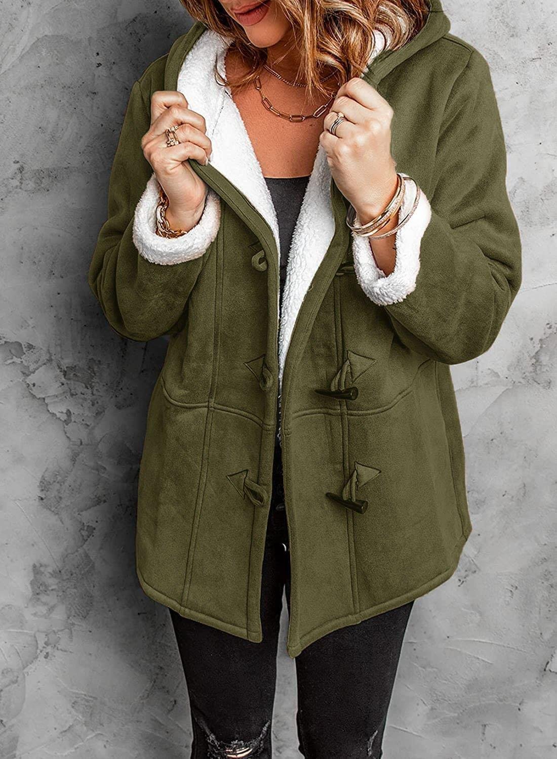 Coat elegant capuche style refined for women -5