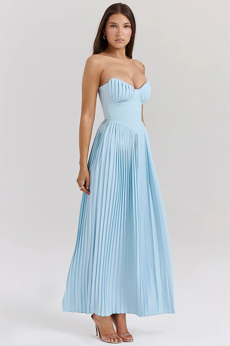 Strapless pleated dress for women | Giselle -5