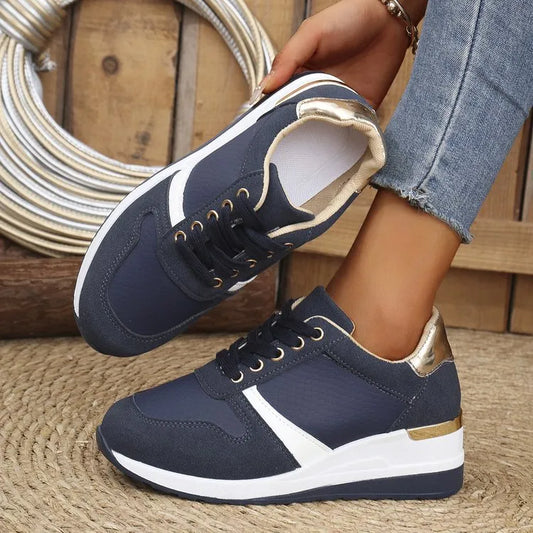 Trainers wedge lacets shoes marche plateforme for women -1