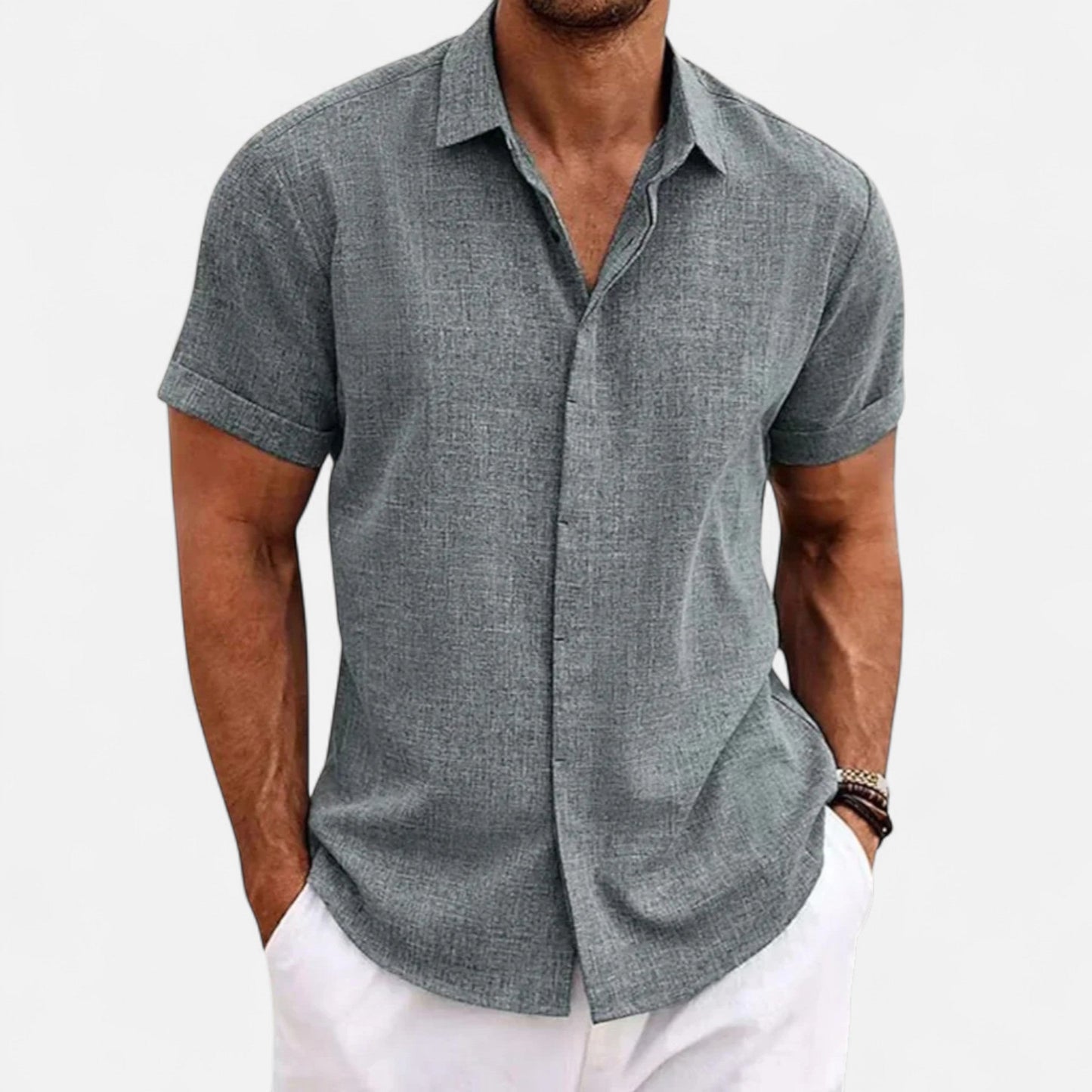 Refined coastal summer shirt for men -3