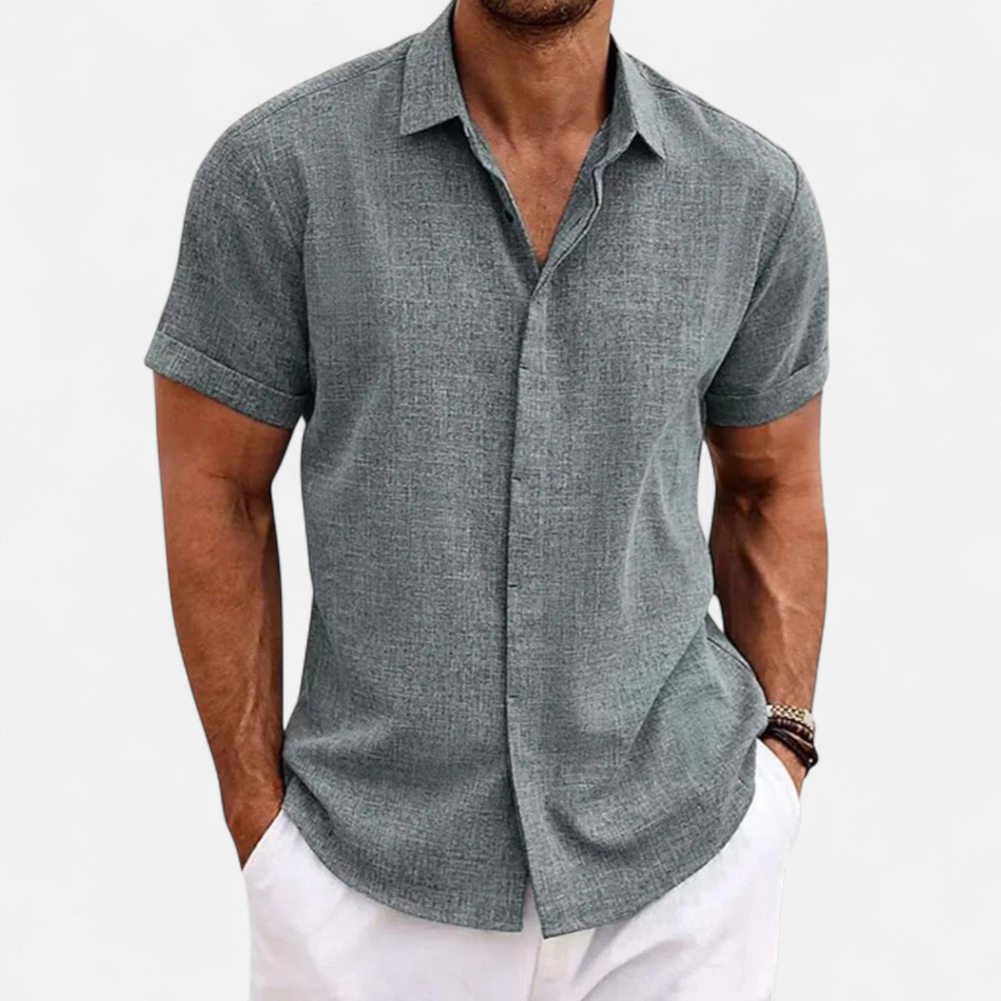 Refined coastal summer shirt for men -3