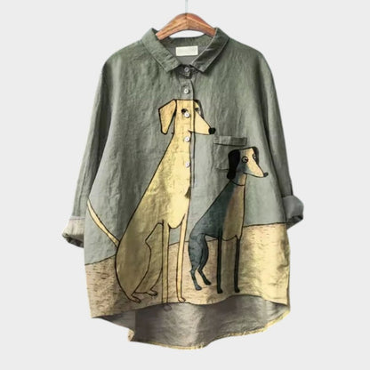 Artistic button-up shirt with relaxed silhouette for women | Audrey