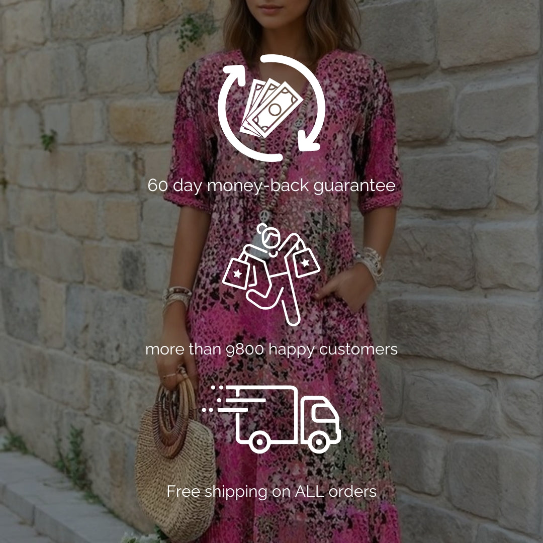 Vibrant mid-length dress for women | Harper -8