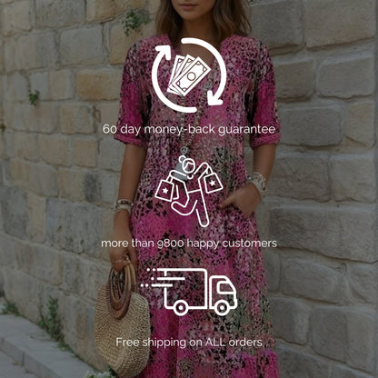 Vibrant mid-length dress for women | Harper -8