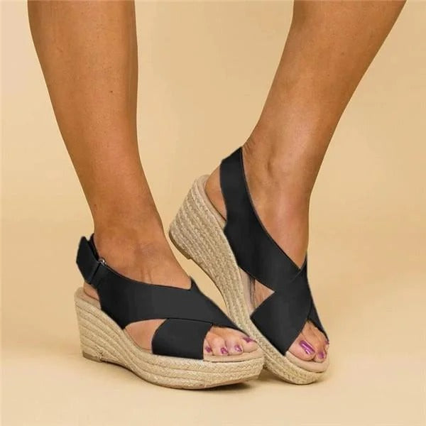 Comfort wedge espadrille sandals for women | Elara -6