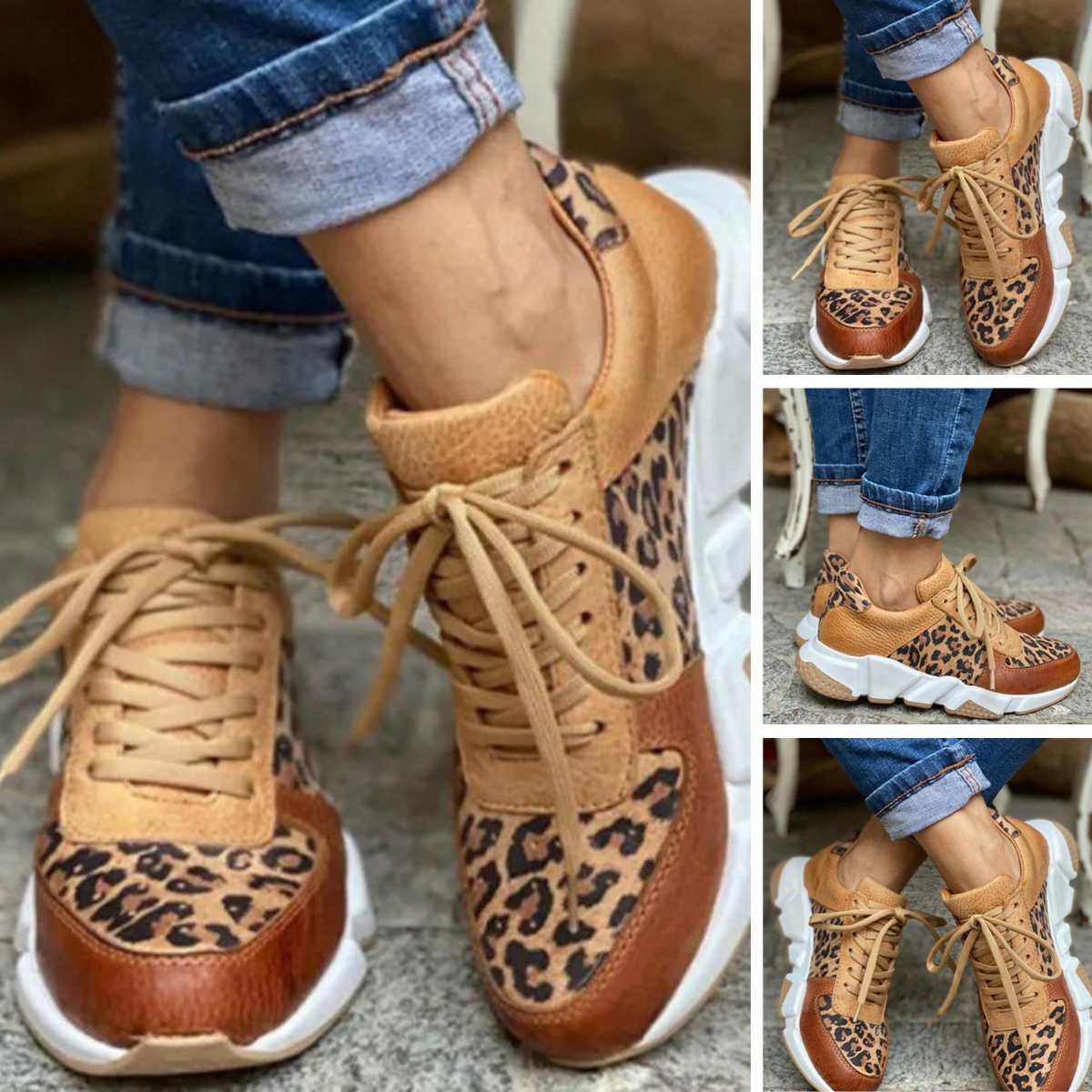 Jungle pace leopard print trainers for women -4