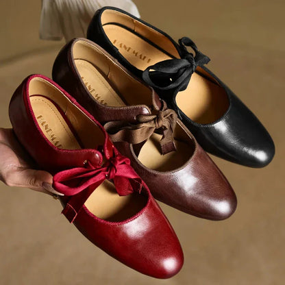Chic lace-up ballet flats for women | Marvella -12