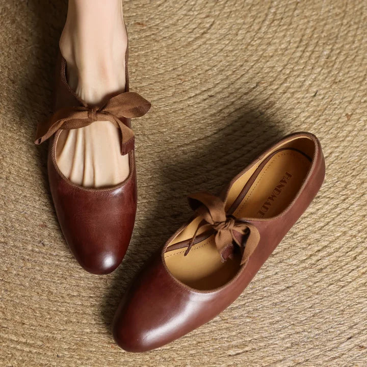 Chic lace-up ballet flats for women | Marvella -7
