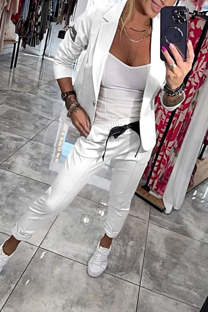 Chic relaxed two-piece set jacket for women | Fenna -6