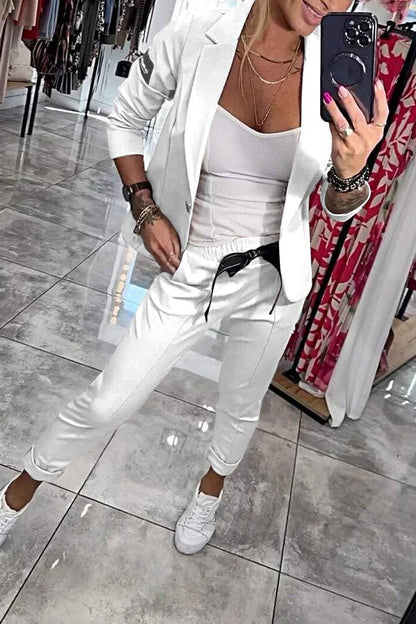Chic relaxed two-piece set jacket for women | Fenna -6