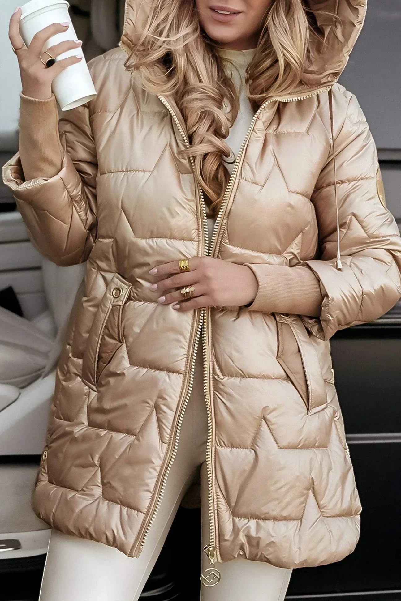 Aurelle Nolwen warm mid-length coat for women