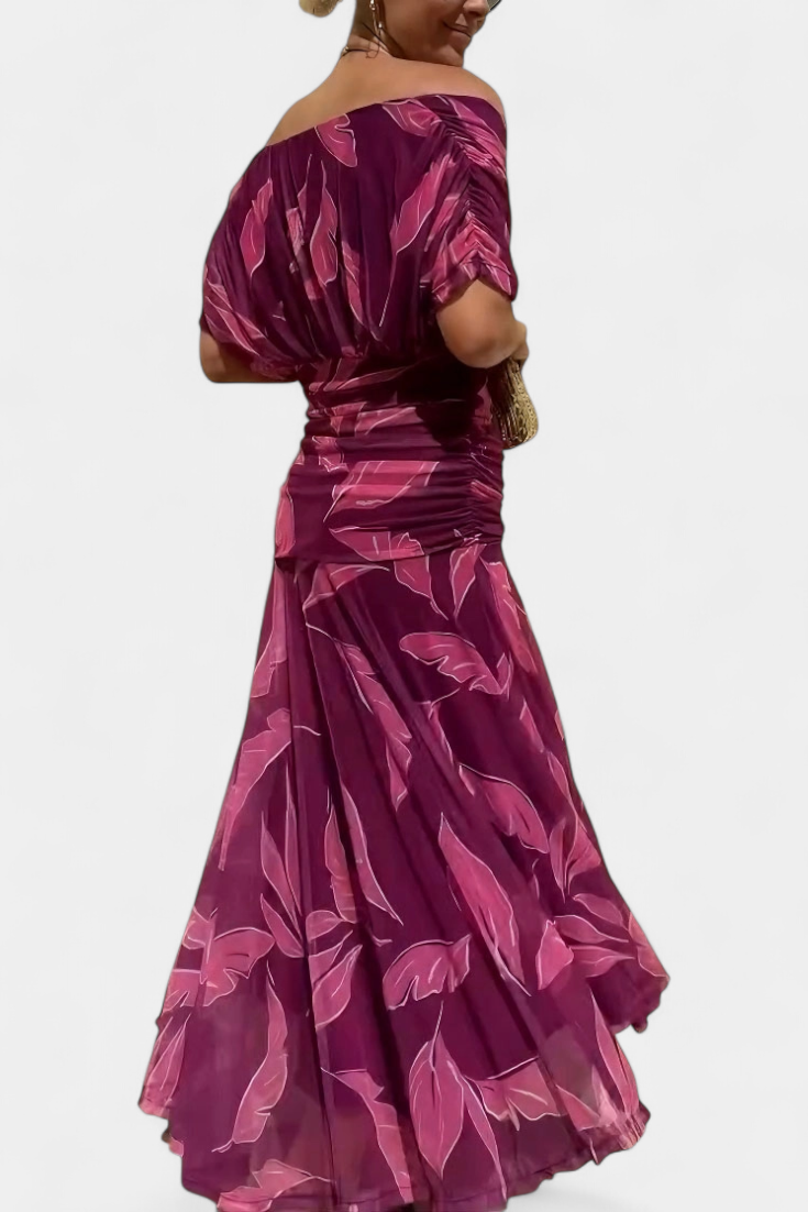 Long floral V-neck maxi dress for women | Vivian -5