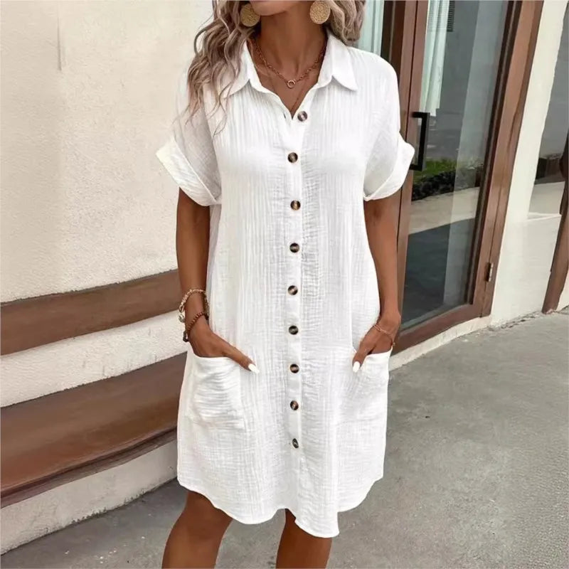 Dress button-up coton for women | Sacha -1