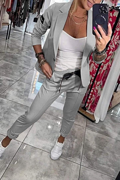 Chic relaxed two-piece set jacket for women | Fenna -5