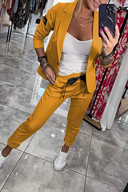 Chic relaxed two-piece set jacket for women | Fenna -7