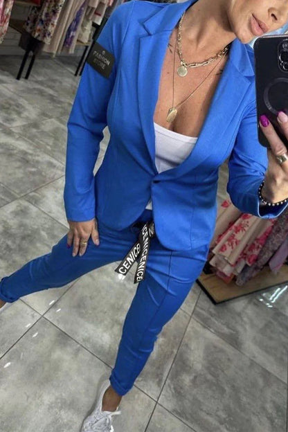 Chic relaxed two-piece set jacket for women | Fenna -10