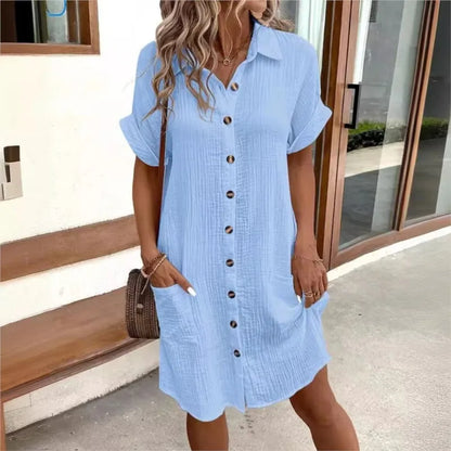 Dress button-up coton for women | Sacha -5