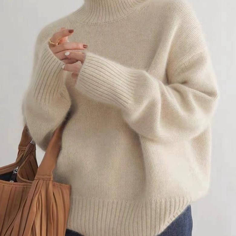 Soft knit turtleneck jumper for women | Elowen -4