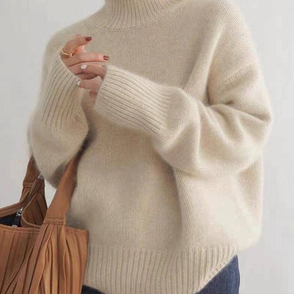 Soft knit turtleneck jumper for women | Elowen -4