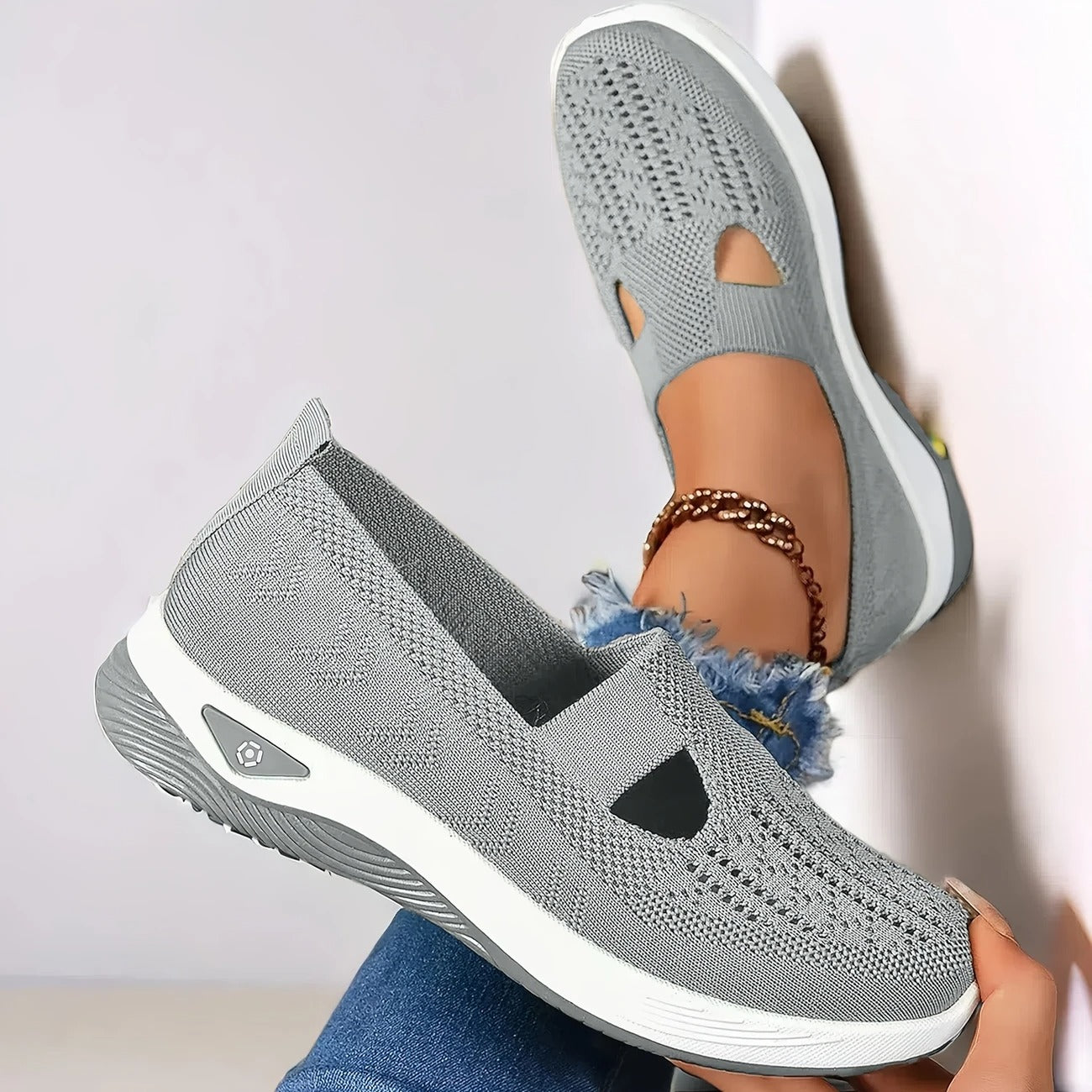 Supportive breathable slip-on walking shoes for women | Aria -3