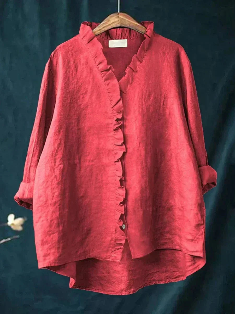 Ruffle blouse loose fit for women -7