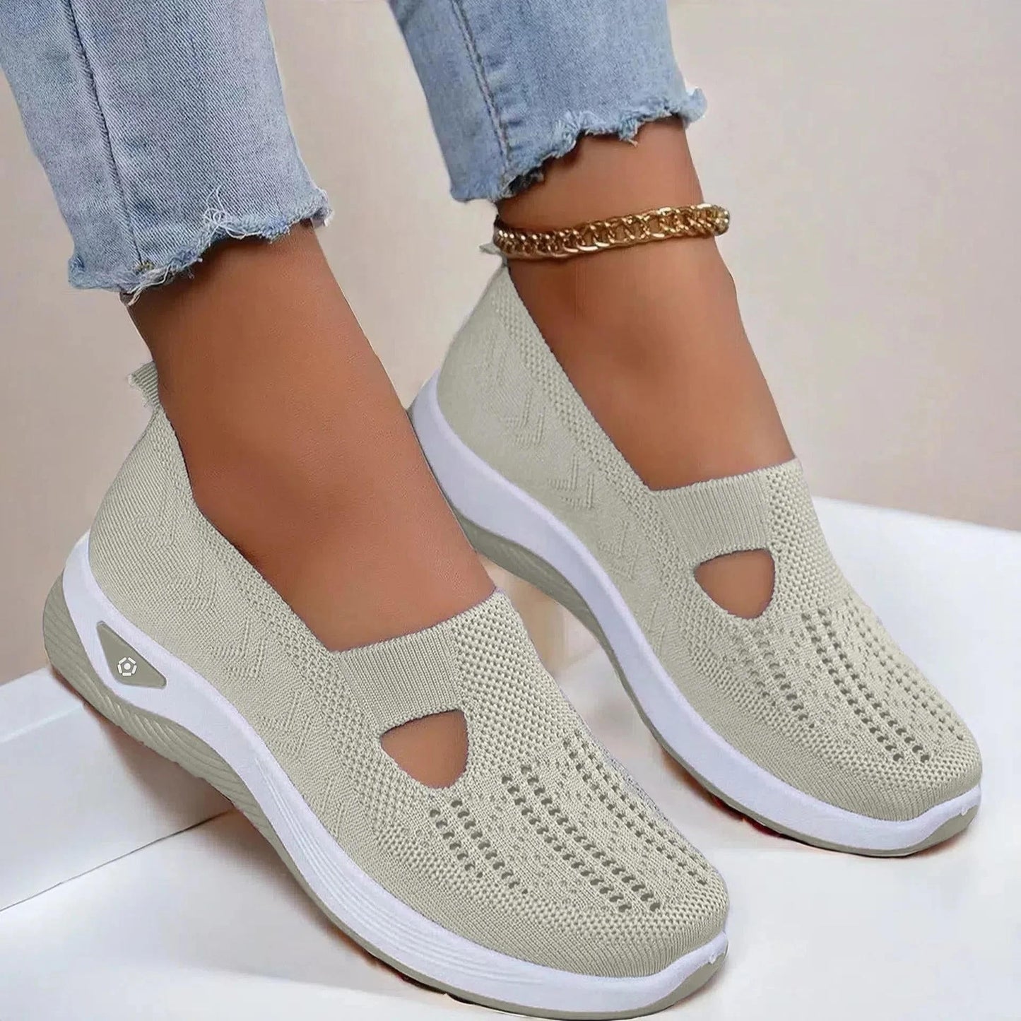 Supportive breathable slip-on walking shoes for women | Aria -9