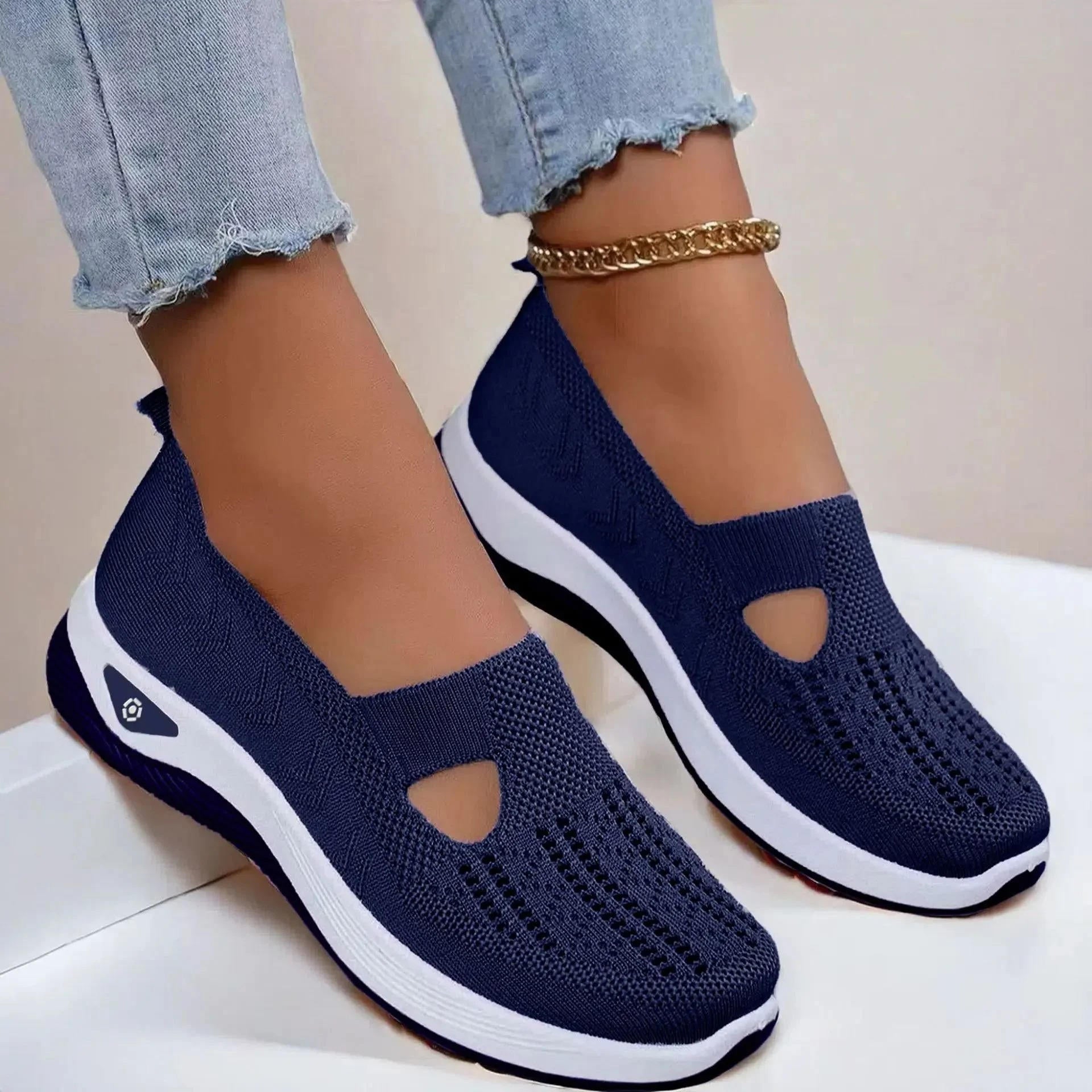 Supportive breathable slip-on walking shoes for women | Aria -4