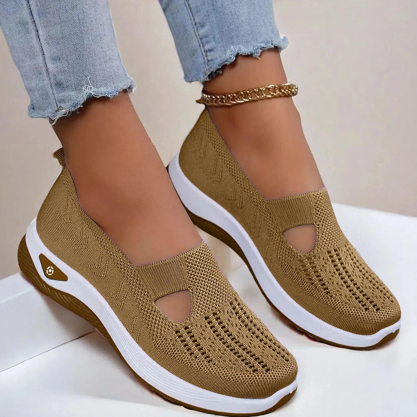 Supportive breathable slip-on walking shoes for women | Aria -6